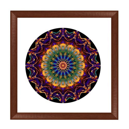 Vienna square mandala picture frame valnut brown